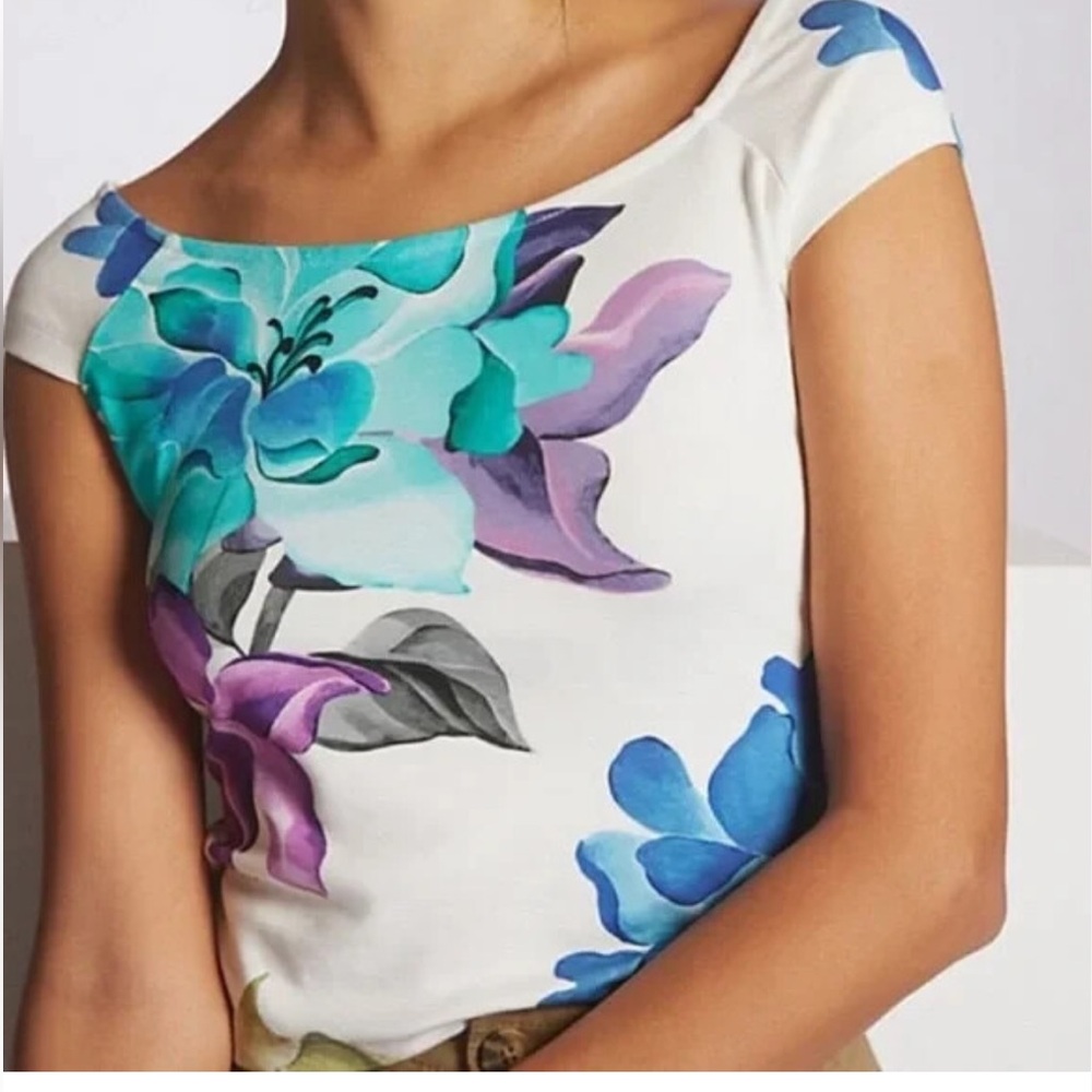 Anthropologie  Floral Short off shoulder top